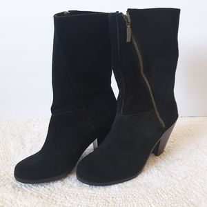 Naturalizer black mid-shaft suede heel boot👢 size 7.5 new